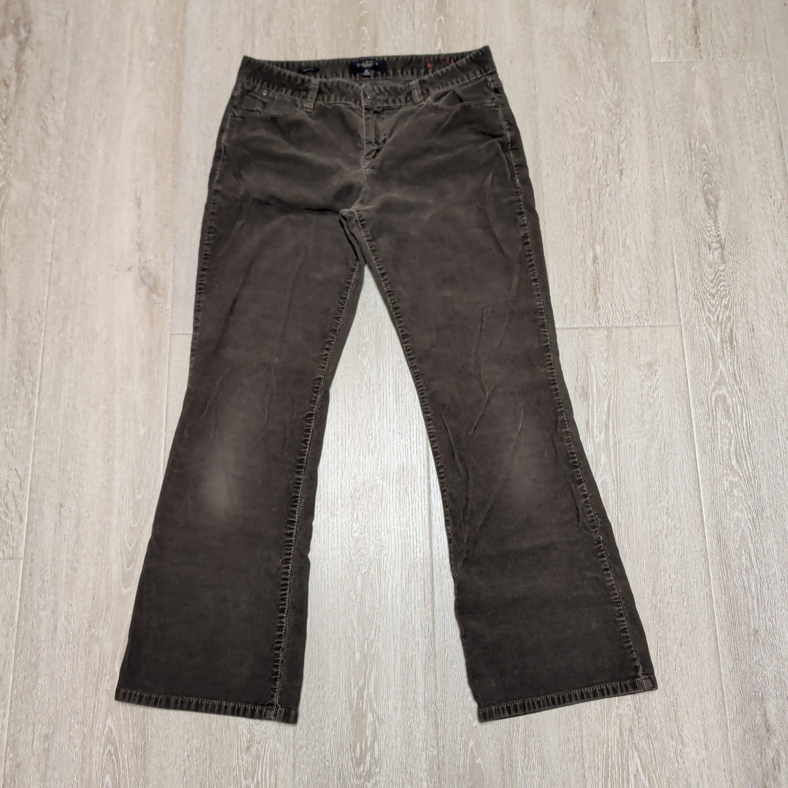 Talbots Signature Boot Cut Corduroy Pants Women 8p Brown Mid Rise 30x28